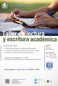 TALLER DE LECTURA Y ESCRITURA ACADÉMICA