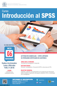 06 DE NOVIEMBRE . CURSO INTRODUCCIÓN AL SPSS