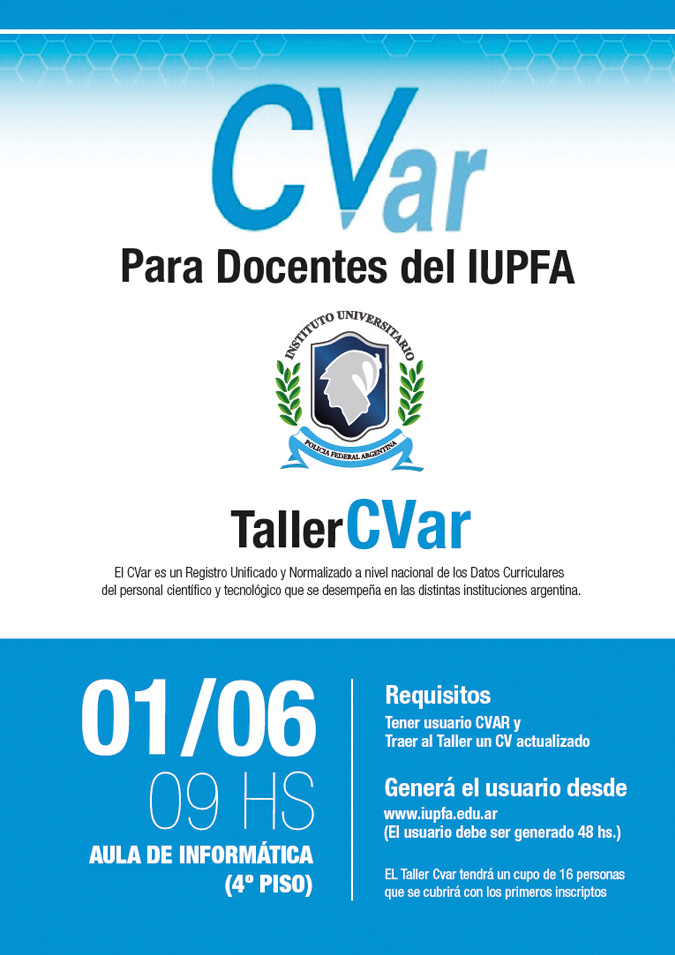 01 DE JUNIO . CVAR . PARA DOCENTES DEL IUPFA