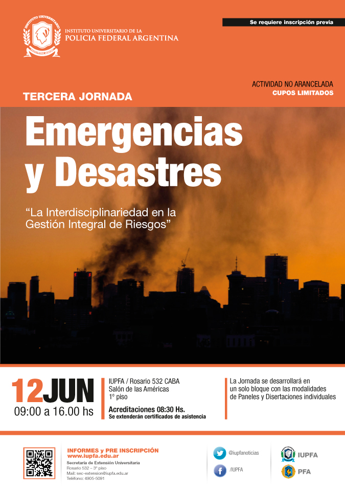 12 DE JUNIO . III JORNADA EN EMERGENCIAS Y DESASTRES