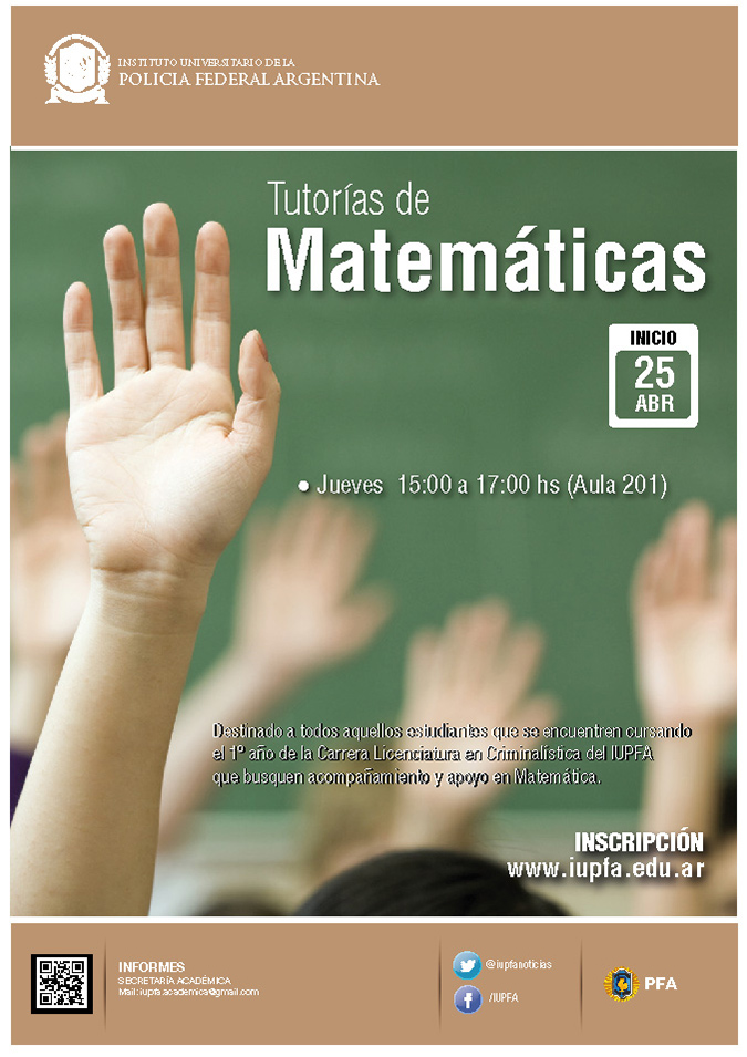 25 DE ABRIL . TUTORÍA DE MATEMÁTICA . IUPFA