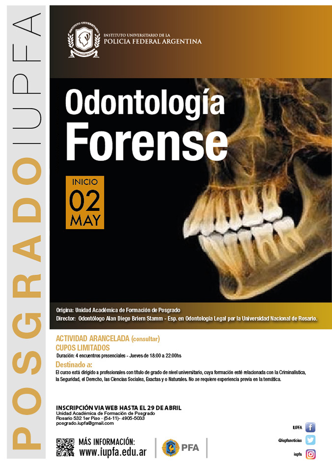 02 DE MAYO . CURSO ODONTOLOGÍA FORENSE . IUPFA