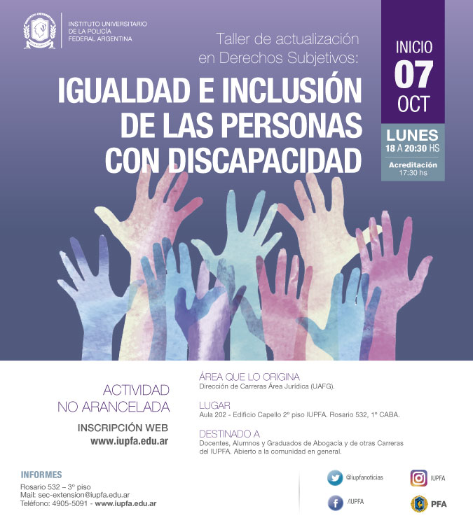 TALLER DE ACTUALIZACIÓN EN DERECHOS SUBJETIVOS: IGUALDAD E INCLUSIÓN DE LAS PERSONAS CON DISCAPACIDAD