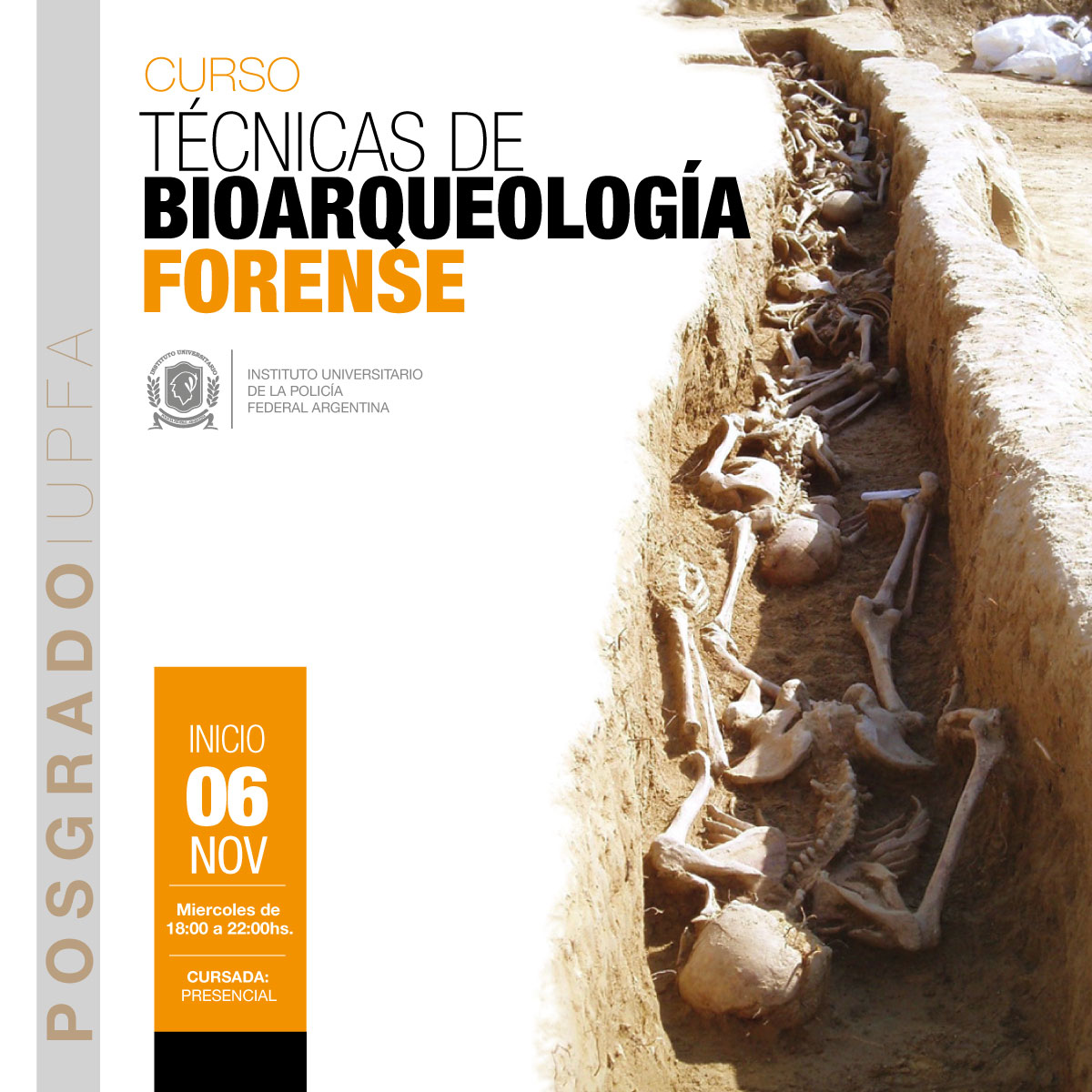 06 DE NOVIEMBRE . CURSO TÉCNICAS DE BÍOARQUEOLOGÍA FORENSE . IUPFA