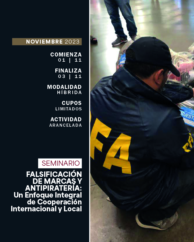 1, 2 y 3 DE NOVIEMBRE . SEMINARIO DE FALSIFICACIÓN DE MARCAS Y ANTIPIRATERÍA: UN ENFOQUE INTEGRAL DE COOPERACIÓN INTERNACIONAL Y LOCAL . IUPFA