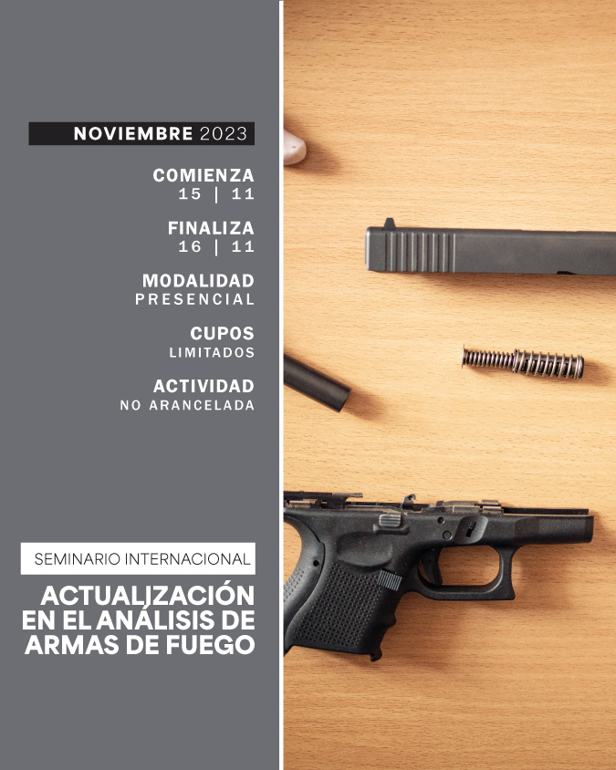 15 Y 16 DE NOVIEMBRE . SEMINARIO INTERNACIONAL DE ACTUALIZACIÓN EN EL ANÁLISIS DE ARMAS DE FUEGO . IUPFA